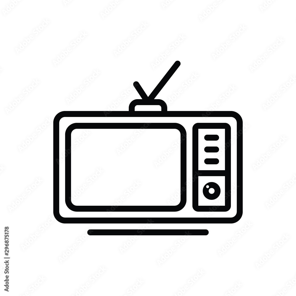 Black line icon for television Black line icon for television