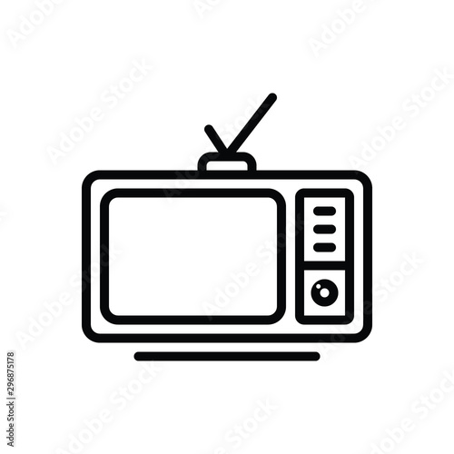Black line icon for television