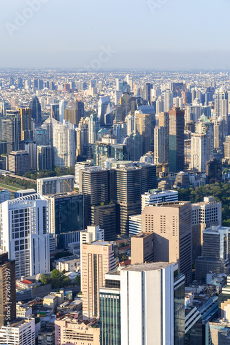 The Metropolitan Bangkok City - Aerial  view urban tower Bangkok city Thailand on April 2019   blue sky background   Cityscape Thailand