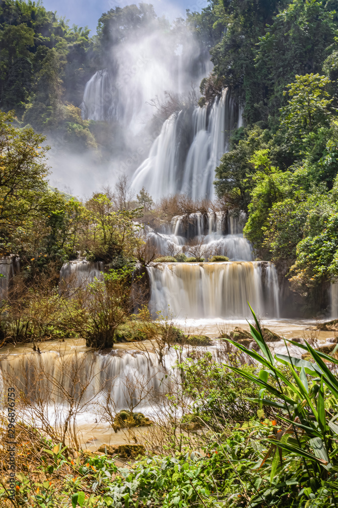 Thi Lo Su Waterfall in the Rainy Season, Tak, Thailand