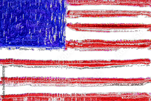An abstract American flag impression background.