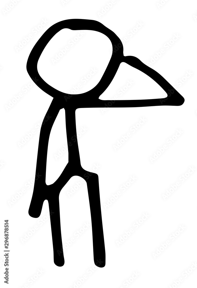 Stickman on white backdrop Stock Illustration