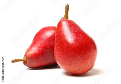 Red pear isolated on white background