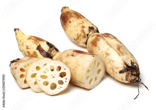 Lotus root on the white background