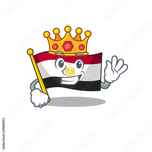 King flag egypt character isolated with cartoon