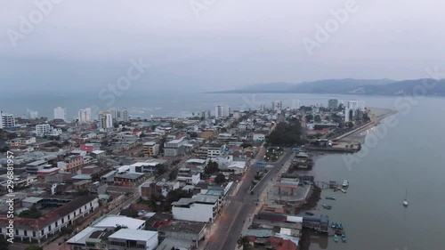 Aerial shot of  Bahia De Caraquez, Ecuador photo