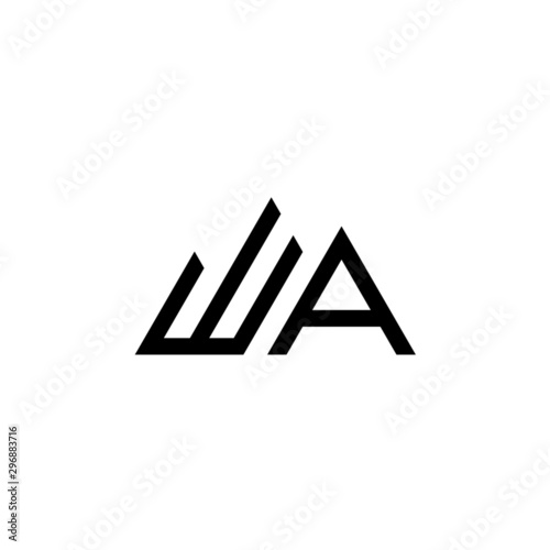 Letter WA logo icon design template elements