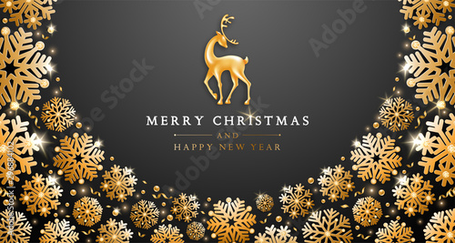 Festive Christmas And New Year Greeting Card