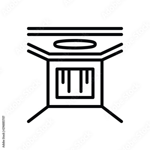 Black line icon for ceiling 