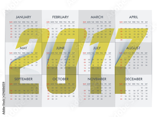 2017 Calendar Planner design.