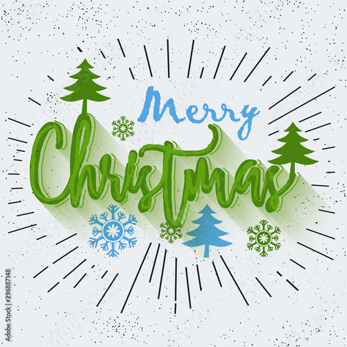 Merry Christmas lettering design.