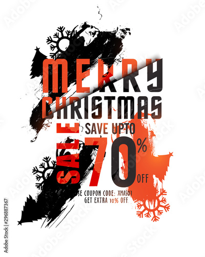 Merry Christmas Sale Poster, Banner or Flyer.