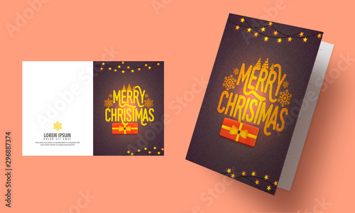 Greeting Card design for Merry Christmas.