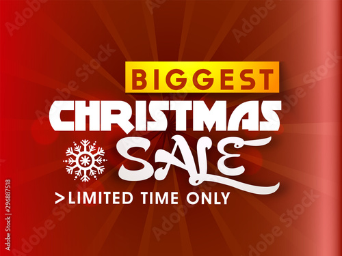 Biggest Christmas Sale Poster, Banner design.