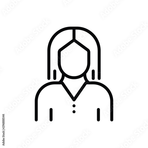 Black line icon for female 