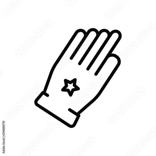 Black line icon for glove