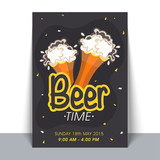 Beer Time Flyer, Template design.
