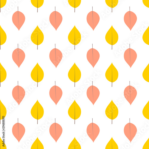 Seamless vector pattern with autumn leaves on a white background