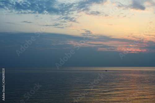Magnificent sunrise over the sea off the coast of Sicily, Italy © Talulla