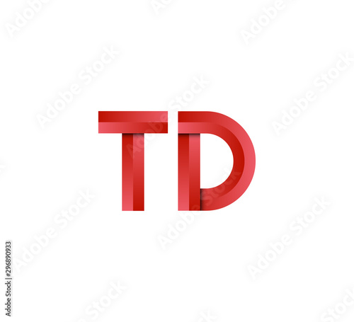 Initial two letter red 3D logo vector TD