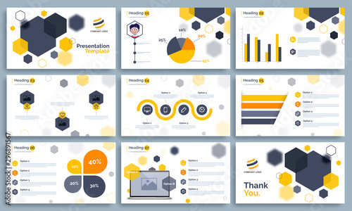 Business Presentation Template set with infographics.