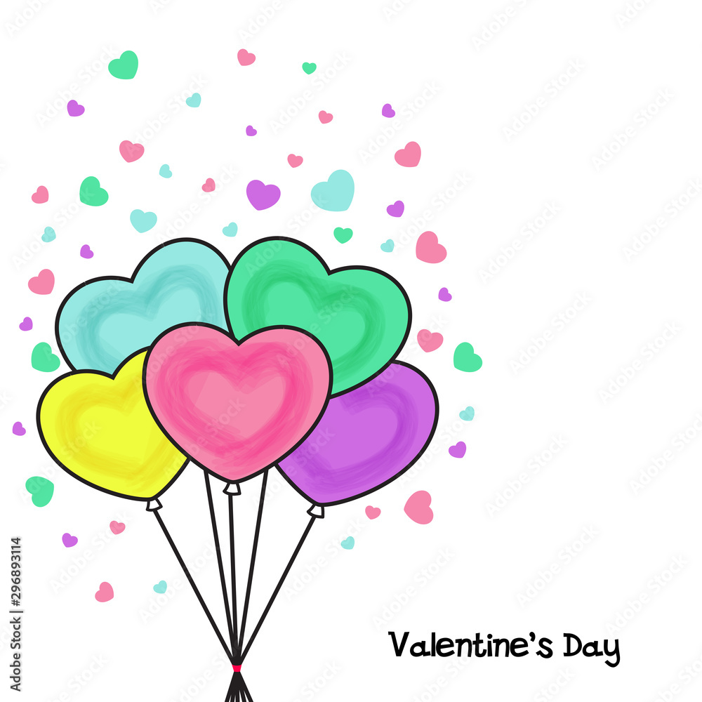 Heart shaped balloons for Valentine's Day.