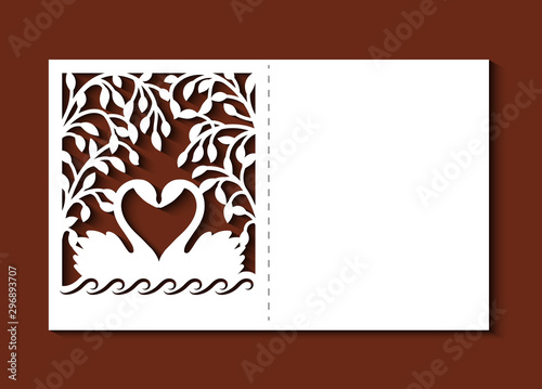 Фотография Laser cut template of wedding invitation