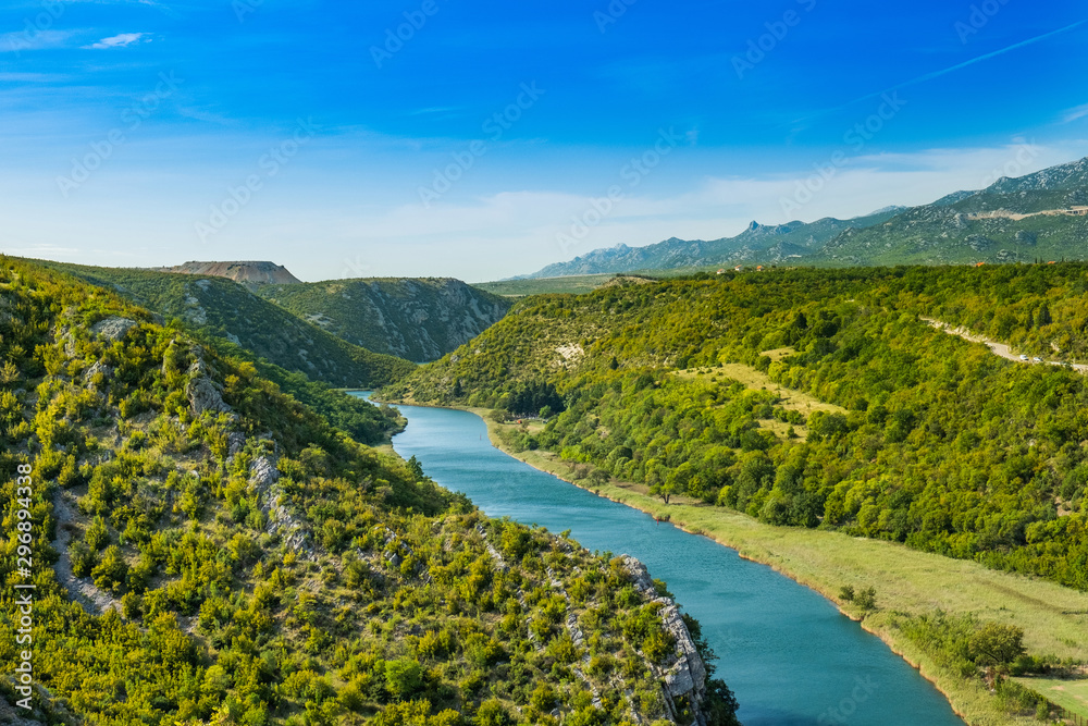 Obraz premium Beautiful nature landscape, canyon of Zrmanja river in Dalmatia, Croatia