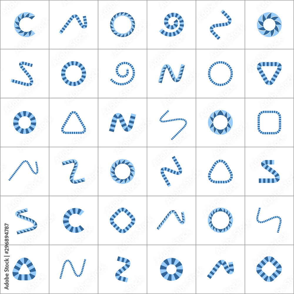 Design elements set. Abstract blue geometric icons. Design elements set. Abstract blue geometric icons.