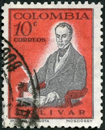 COLOMBIA - 1959: shows Simon Bolivar (1783-1830), 1959