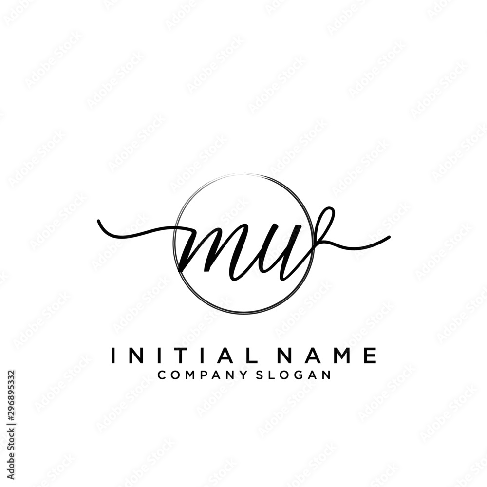 MW Initial handwriting logo with circle template MW Initial handwriting logo with circle template