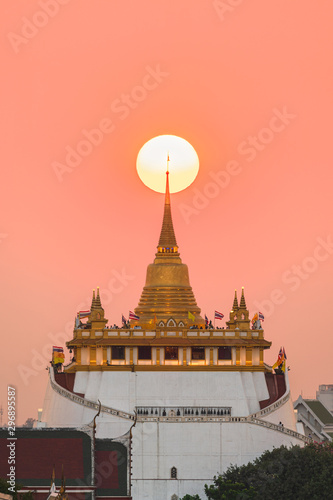 ancient Golden temple on during sunset time in Bangkok, Thailand © Sugrit
