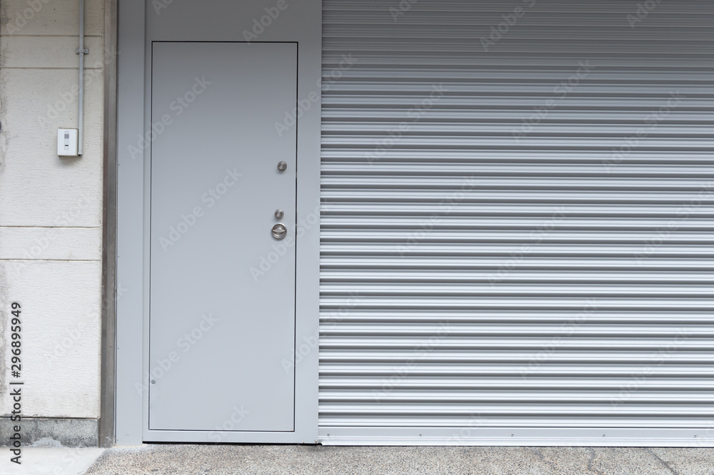 Fototapeta premium sidewalk by street wall & door