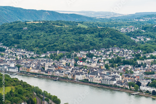 Famous popular Wine Village of Boppard at Rhine River, middle Rhine Valley, Germany. Rhine Valley is UNESCO World Heritage Site © naughtynut