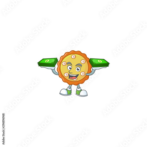 With money bag cake apple pie cartoon character shape