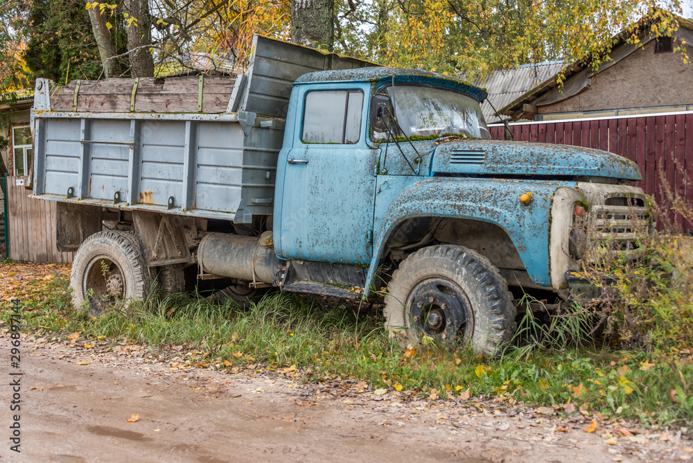 Old Abandoned Soviet Era Truck in Latvia