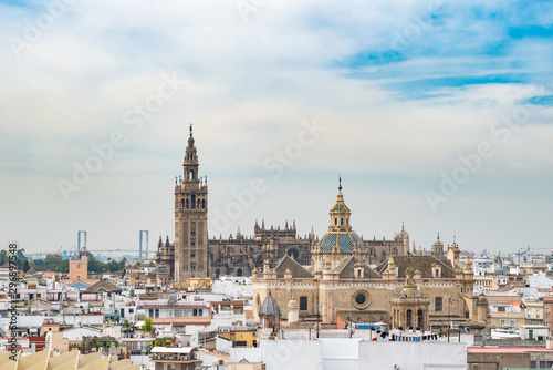 From the top of the Space Metropol Parasol (Setas de Sevilla) one have the best view of the city of Seville, Spain. It provides a unique view of the old city center