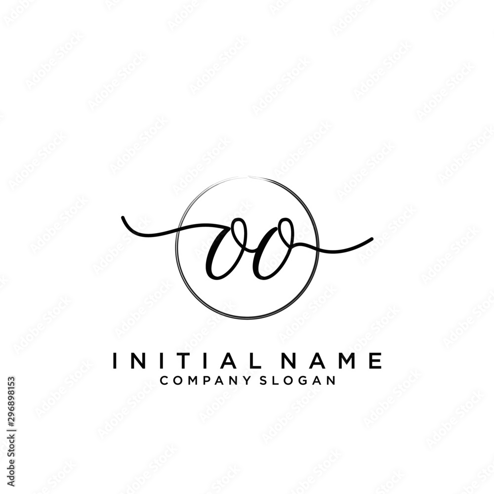 OO Initial handwriting logo with circle template OO Initial handwriting logo with circle template