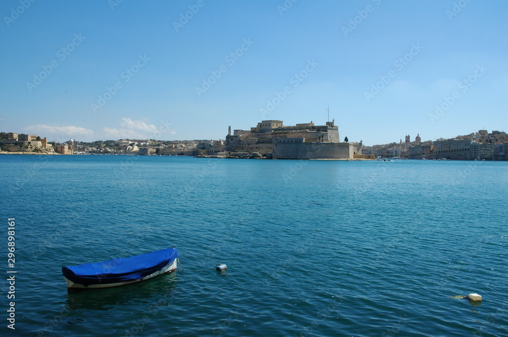 Valletta, the capital city of Malta.  Mediterranean Sea