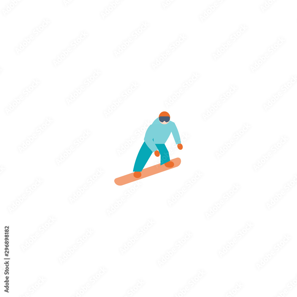 Vector flat cartoon snowboarder jumping. Cartoon boy on snowboard Vector flat cartoon snowboarder jumping. Cartoon boy on snowboard