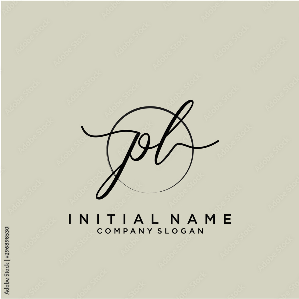 PL Initial handwriting logo with circle template PL Initial handwriting logo with circle template