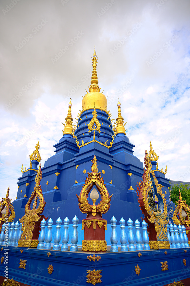 Blue temple in chiang rai thailand wat rong suea ten
