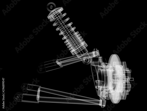 X-ray Car suspension and brake disk photo