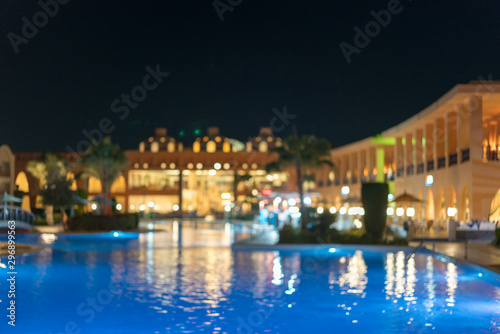 Huge nightly hotel with pool. Blurry © jollier_