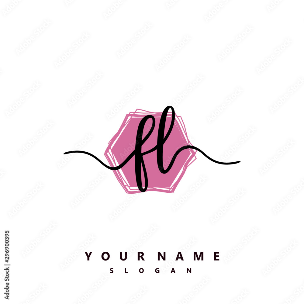 FL Initial handwriting logo vector FL Initial handwriting logo vector