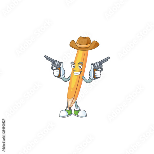 Cowboy cartoon pencil in the cute character