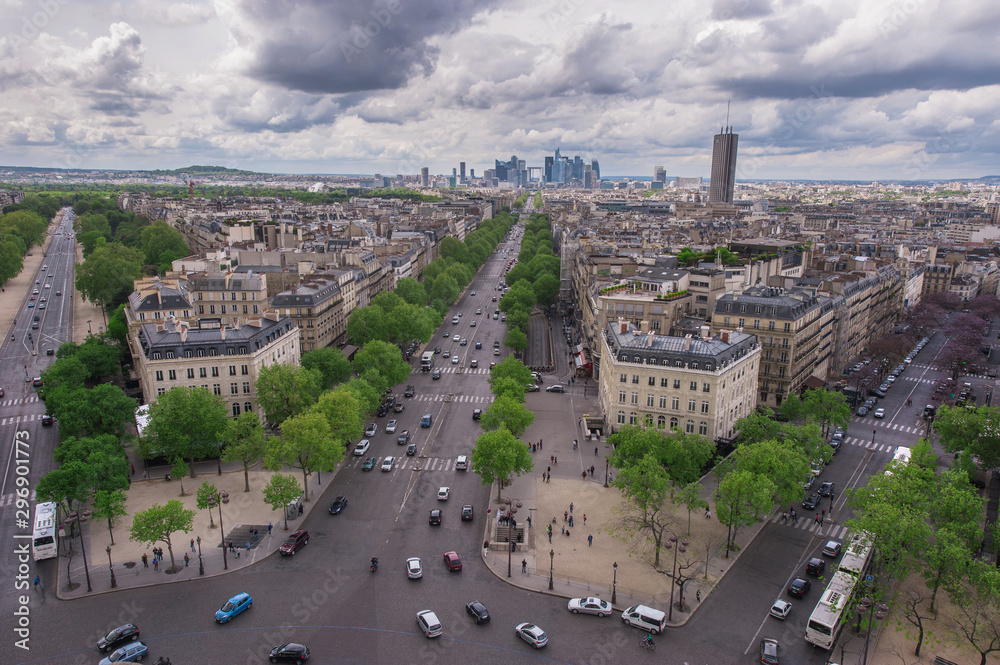 Panoramic view of the city center. Paris, France