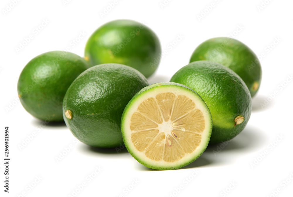 Fresh lemon on white background