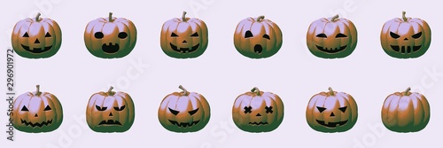Pumpkin face - futuristic striped Halloween icons