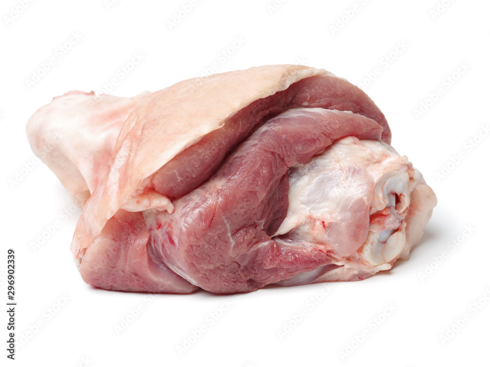 raw pork (leg) isolated on white background raw pork (leg) isolated on white background